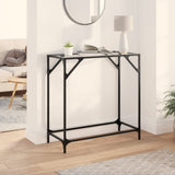vidaXL Wandtafel met transparant glazen blad 60x35x81 cm staal