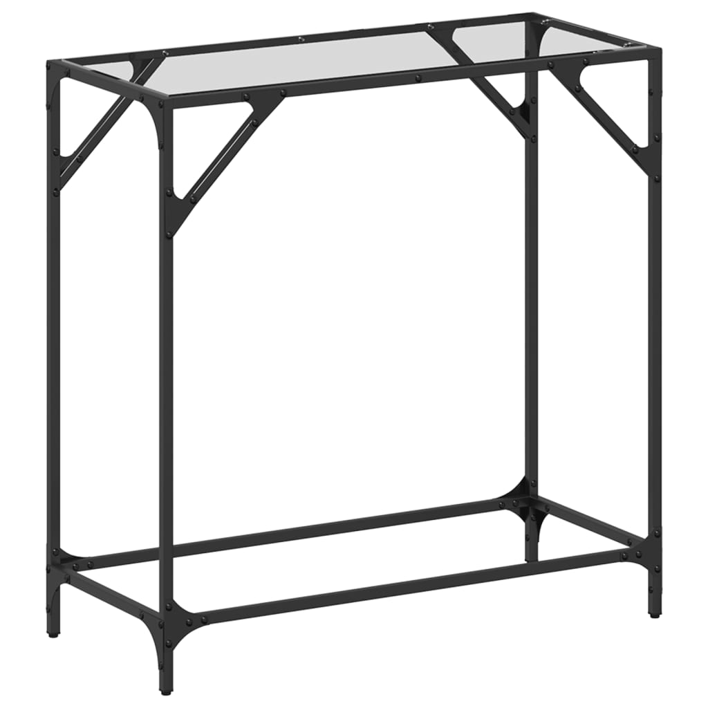 vidaXL Wandtafel met transparant glazen blad 60x35x81 cm staal