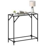 vidaXL Wandtafel met transparant glazen blad 60x35x81 cm staal