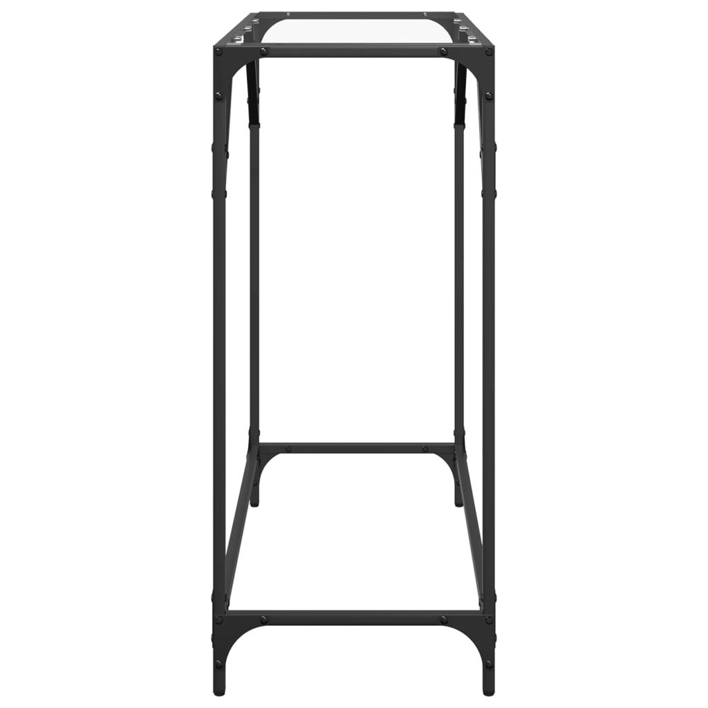 vidaXL Wandtafel met transparant glazen blad 60x35x81 cm staal