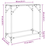 vidaXL Wandtafel met transparant glazen blad 60x35x81 cm staal