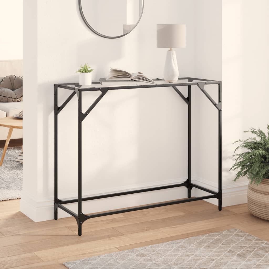 vidaXL Wandtafel met transparant glazen blad 60x35x81 cm staal
