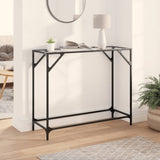 vidaXL Wandtafel met transparant glazen blad 60x35x81 cm staal