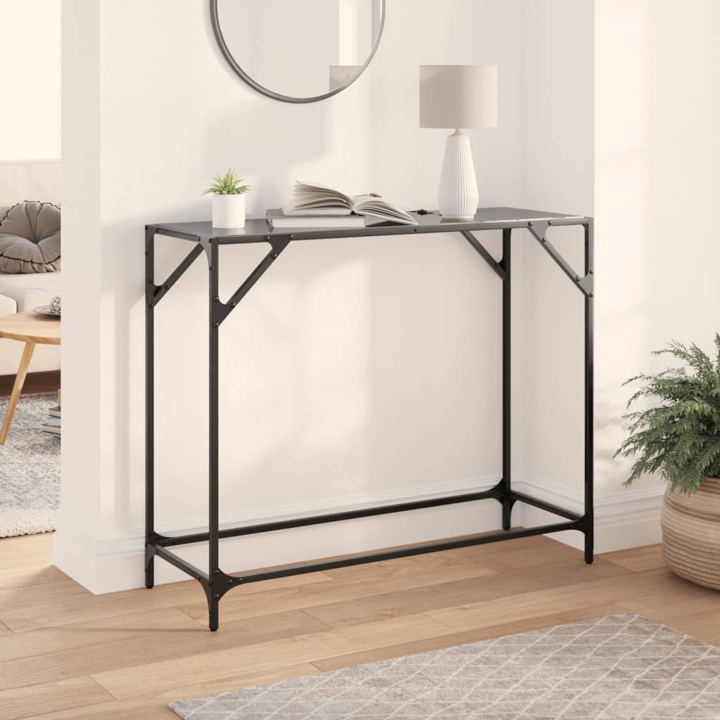 vidaXL Wandtafel met transparant glazen blad 60x35x81 cm staal