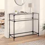 vidaXL Wandtafel met transparant glazen blad 80x35x81 cm staal
