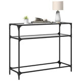 vidaXL Wandtafel met transparant glazen blad 80x35x81 cm staal