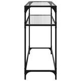 vidaXL Wandtafel met transparant glazen blad 80x35x81 cm staal