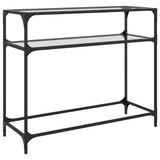 vidaXL Wandtafel met transparant glazen blad 80x35x81 cm staal