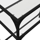 vidaXL Wandtafel met transparant glazen blad 80x35x81 cm staal