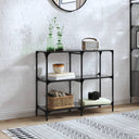 vidaXL Wandtafel met transparant glazen blad 98x30x81 cm staal