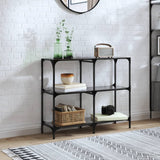 vidaXL Wandtafel met transparant glazen blad 98x30x81 cm staal
