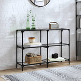 vidaXL Wandtafel met transparant glazen blad 98x30x81 cm staal