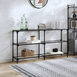 vidaXL Wandtafel met transparant glazen blad 98x30x81 cm staal