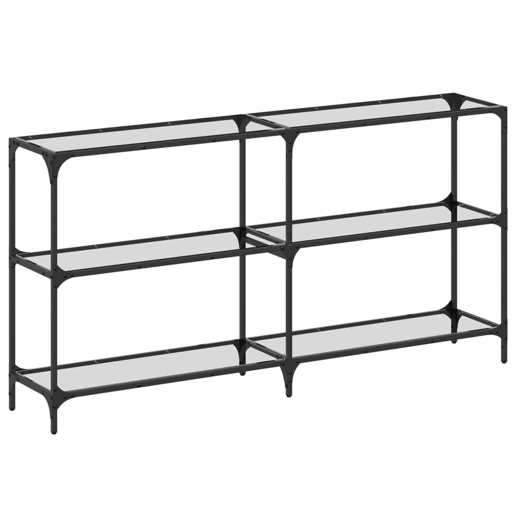vidaXL Wandtafel met transparant glazen blad 98x30x81 cm staal