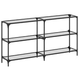 vidaXL Wandtafel met transparant glazen blad 98x30x81 cm staal