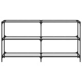 vidaXL Wandtafel met transparant glazen blad 98x30x81 cm staal