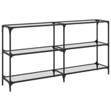 vidaXL Wandtafel met transparant glazen blad 98x30x81 cm staal