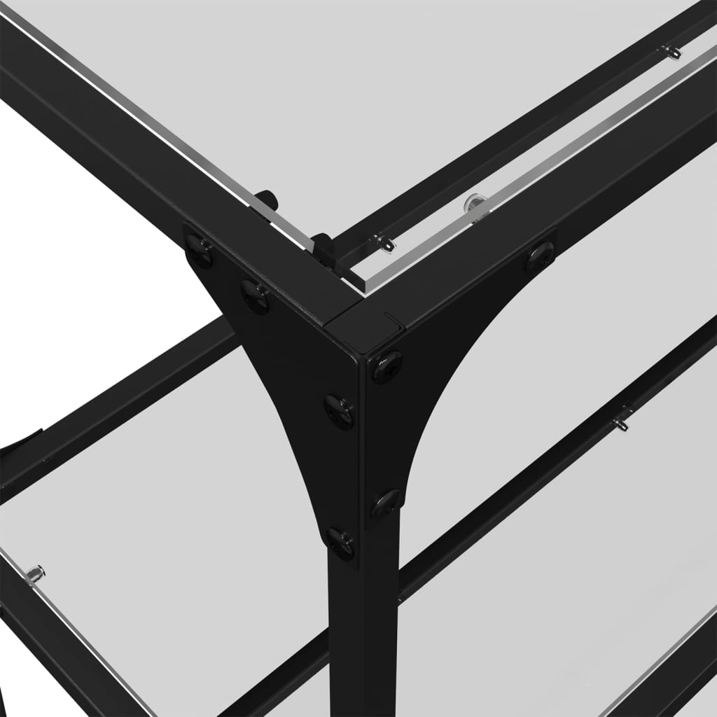 vidaXL Wandtafel met transparant glazen blad 98x30x81 cm staal