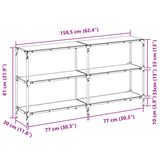 vidaXL Wandtafel met transparant glazen blad 98x30x81 cm staal