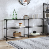 vidaXL Wandtafel met transparant glazen blad 98x30x81 cm staal