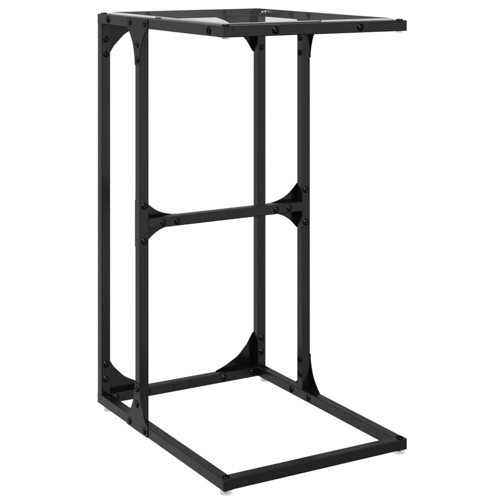 vidaXL Bijzettafel met transparant glazen blad 40x30x61,5 cm staal
