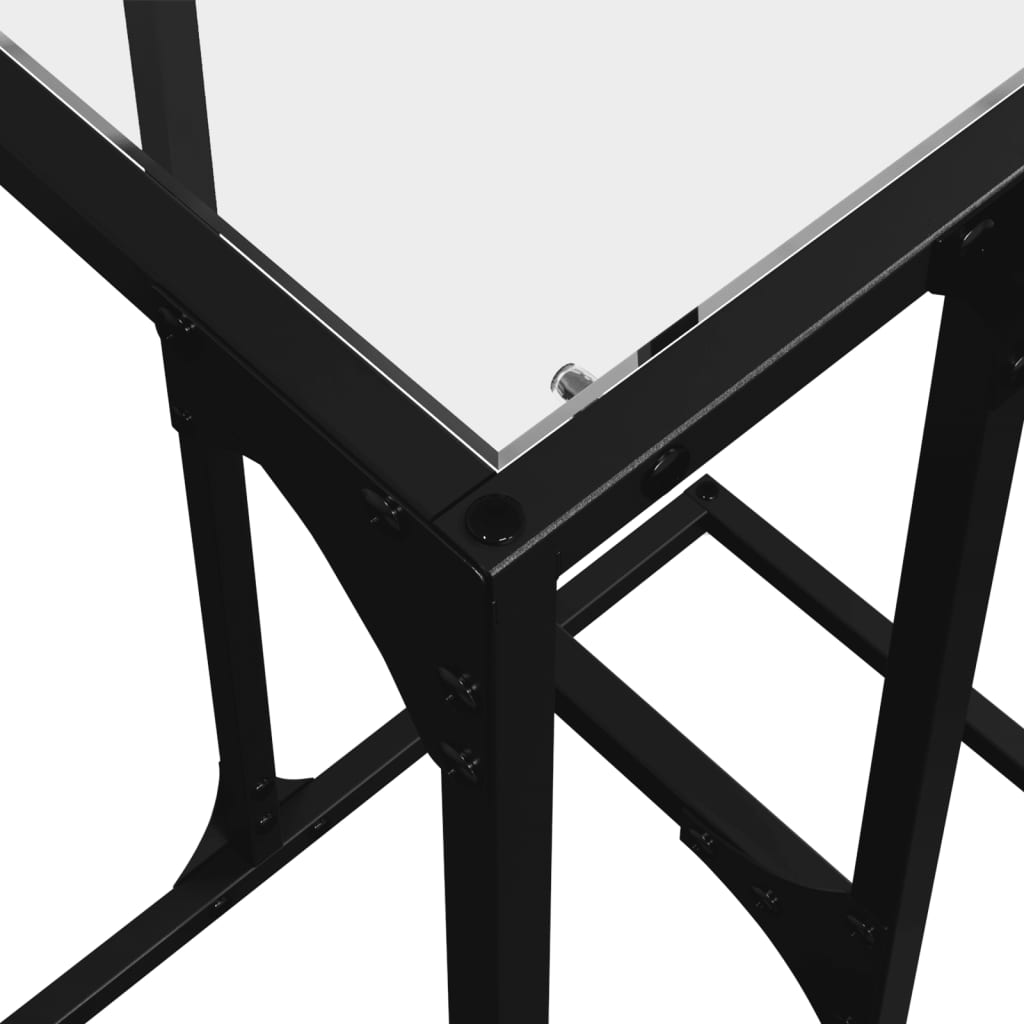 vidaXL Bijzettafel met transparant glazen blad 40x30x61,5 cm staal