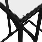 vidaXL Bijzettafel met transparant glazen blad 40x30x61,5 cm staal