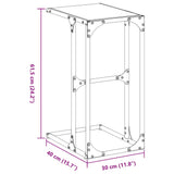 vidaXL Bijzettafel met transparant glazen blad 40x30x61,5 cm staal