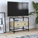 vidaXL Tv-meubel met glazen blad 60x35x51 cm bewerkt hout zwart