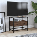 vidaXL Tv-meubel met glazen blad 60x35x51 cm bewerkt hout zwart