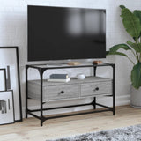 vidaXL Tv-meubel met glazen blad 60x35x51 cm bewerkt hout zwart