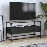 vidaXL Tv-meubel met glazen blad 60x35x51 cm bewerkt hout zwart