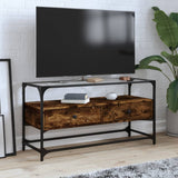 vidaXL Tv-meubel met glazen blad 60x35x51 cm bewerkt hout zwart