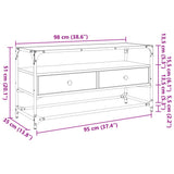 vidaXL Tv-meubel met glazen blad 60x35x51 cm bewerkt hout zwart
