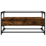 vidaXL Tv-meubel met glazen blad 60x35x51 cm bewerkt hout zwart