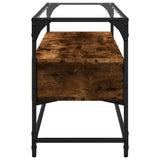 vidaXL Tv-meubel met glazen blad 60x35x51 cm bewerkt hout zwart
