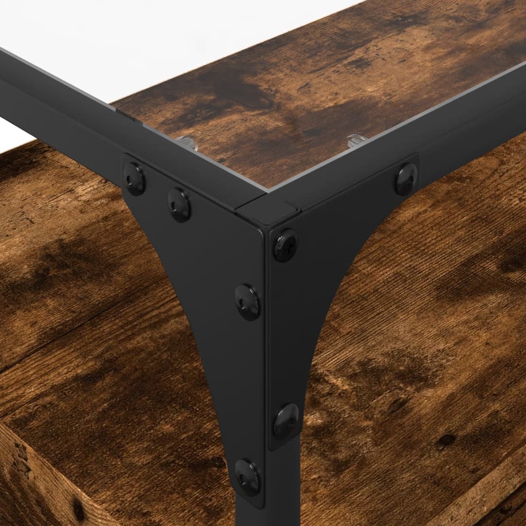 vidaXL Tv-meubel met glazen blad 60x35x51 cm bewerkt hout zwart