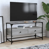 vidaXL Tv-meubel met glazen blad 60x35x51 cm bewerkt hout zwart