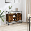 vidaXL Sideboard with glass top 98x35x81 cm engineered wood black