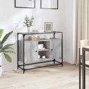 vidaXL Sideboard with glass top 98x35x81 cm engineered wood black