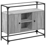 vidaXL Sideboard with glass top 98x35x81 cm engineered wood black