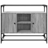 vidaXL Sideboard with glass top 98x35x81 cm engineered wood black