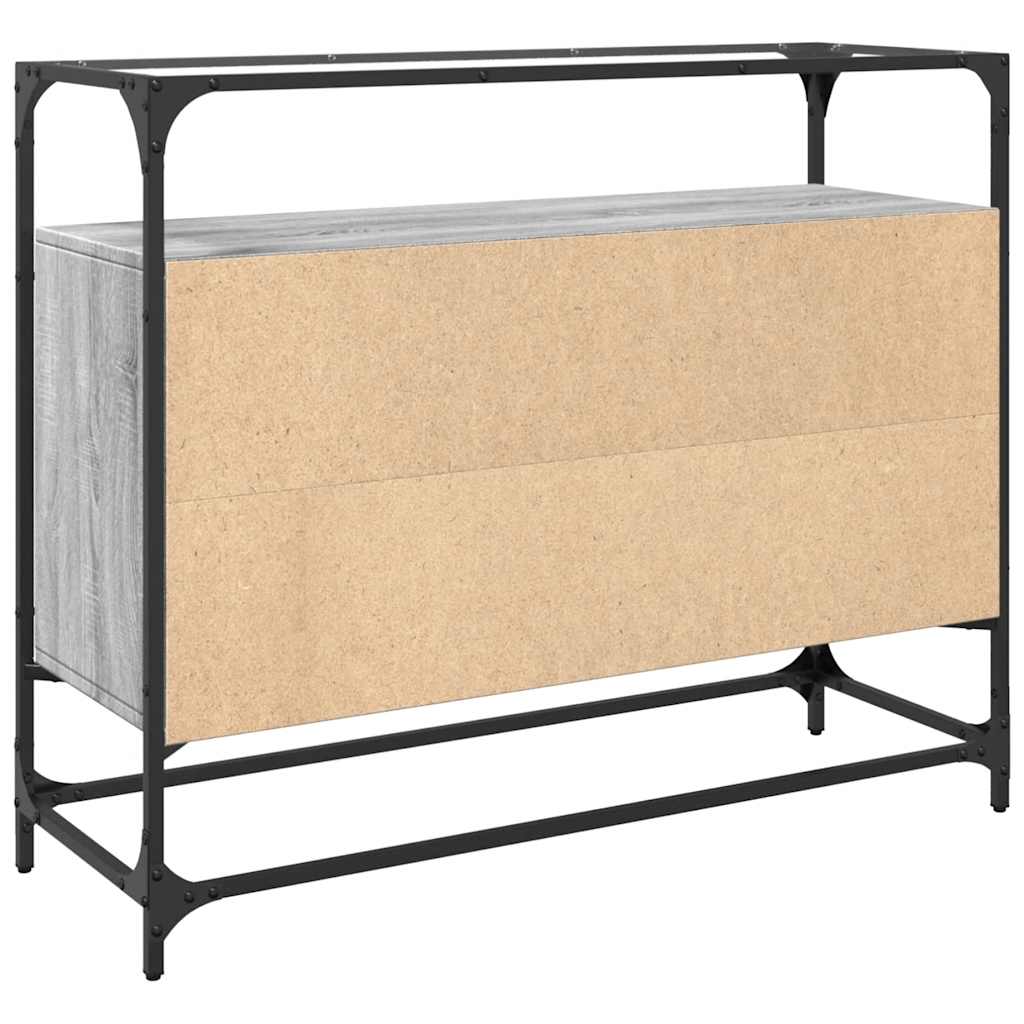 vidaXL Sideboard with glass top 98x35x81 cm engineered wood black