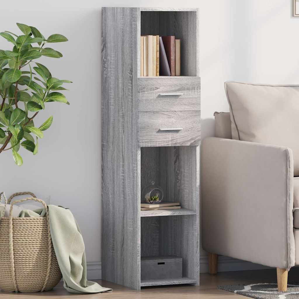 vidaXL Hoge kast 80x42,5x124 cm bewerkt hout wit
