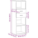 vidaXL Hoge kast 40x42,5x124 cm bewerkt hout wit
