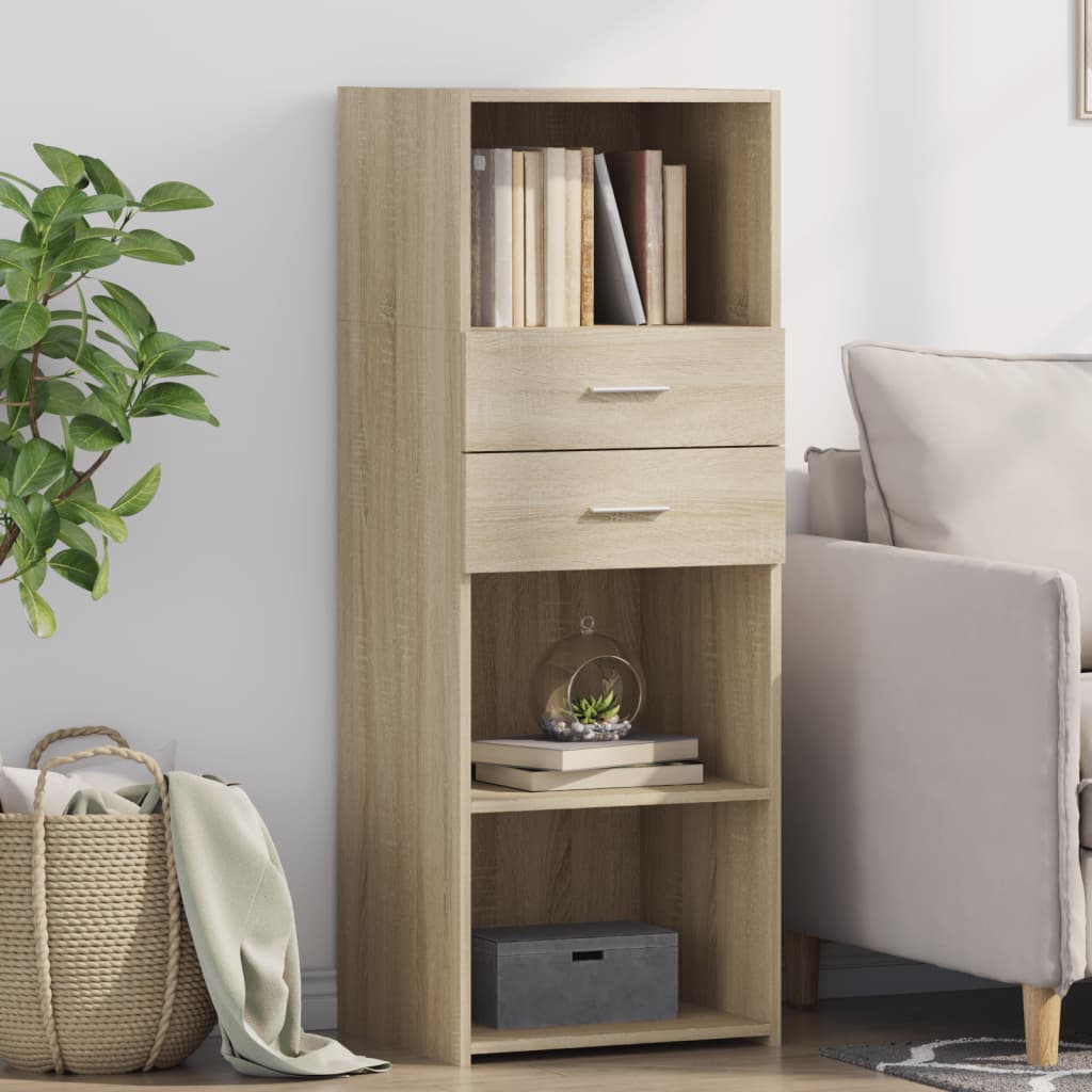 vidaXL Hoge kast 45x42,5x124 cm bewerkt hout wit