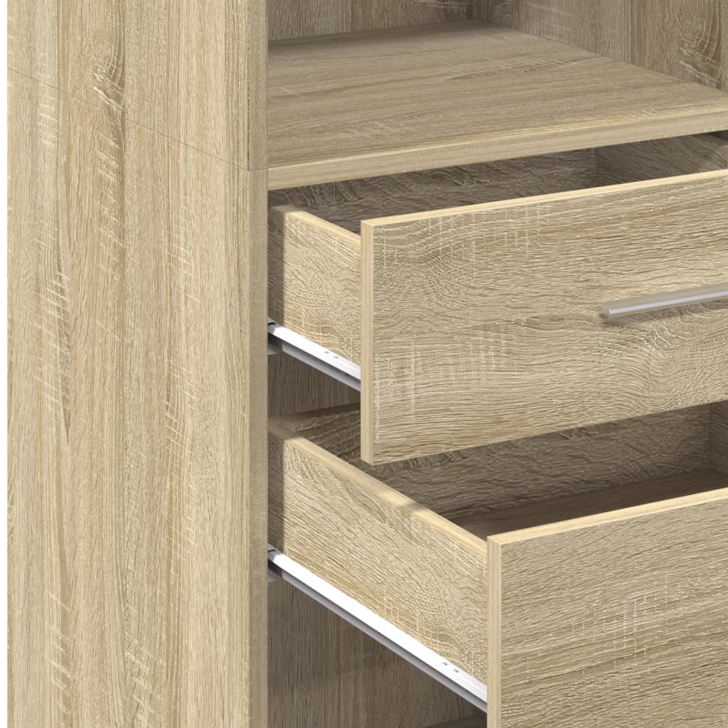 vidaXL Hoge kast 45x42,5x124 cm bewerkt hout wit