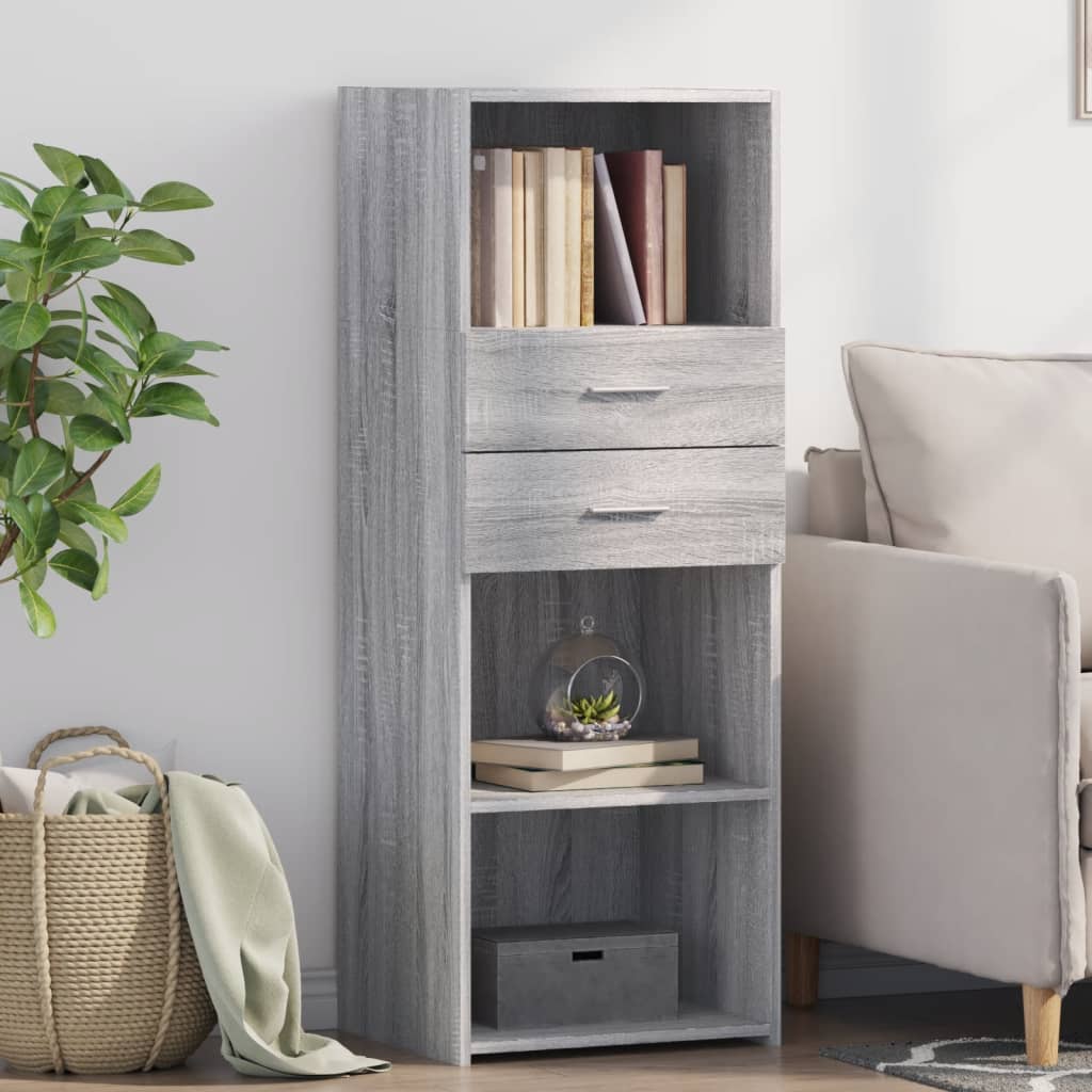 vidaXL Hoge kast 45x42,5x124 cm bewerkt hout wit