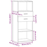 vidaXL Hoge kast 50x42,5x124 cm bewerkt hout wit