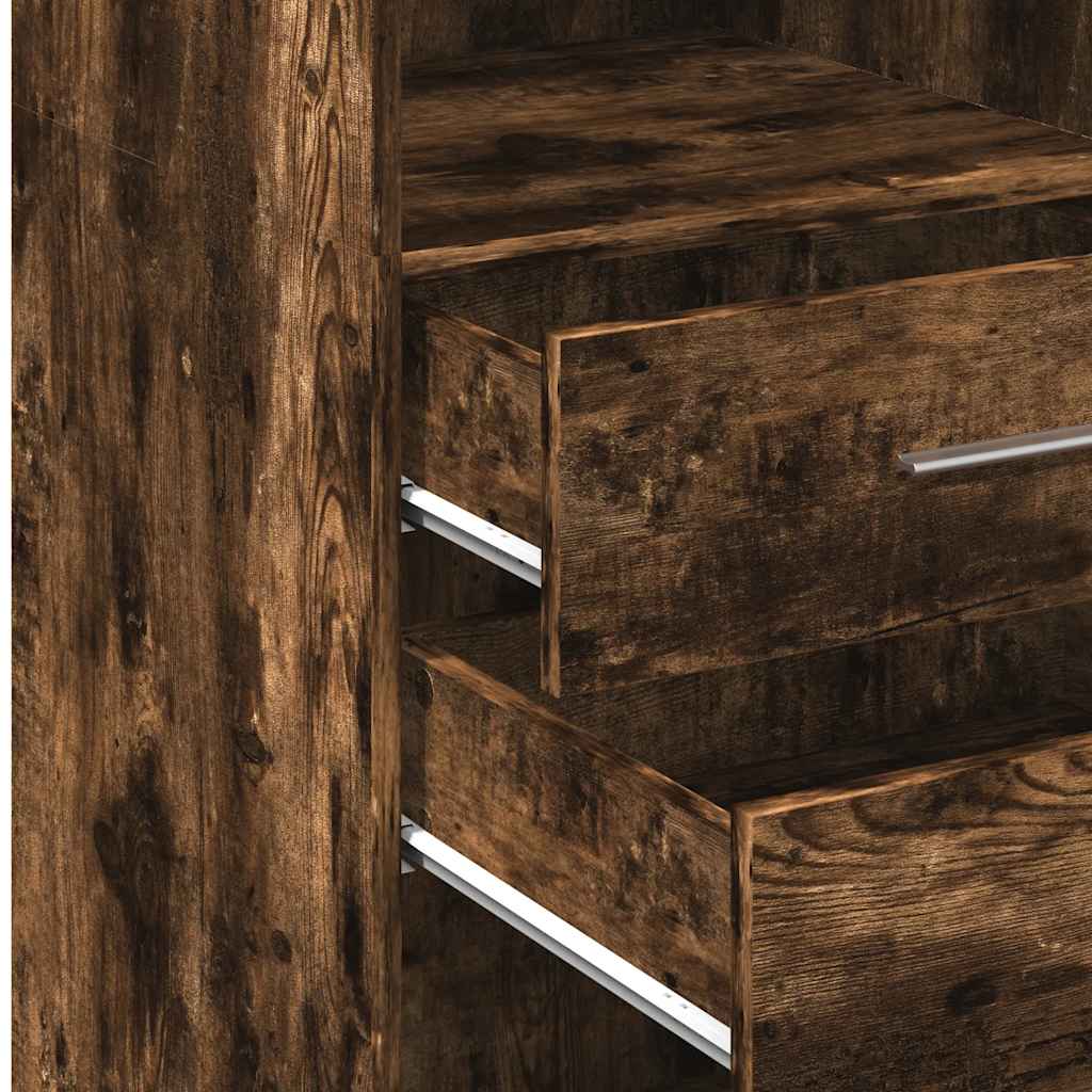 vidaXL Hoge kast 50x42,5x124 cm bewerkt hout wit